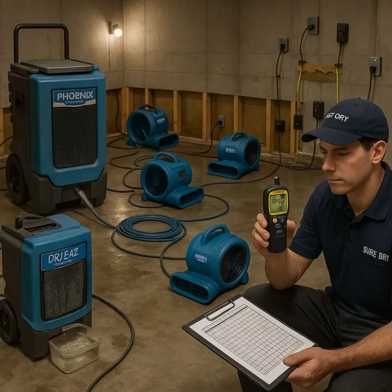 Structural Drying and Dehumidification process in Martin County, FL
